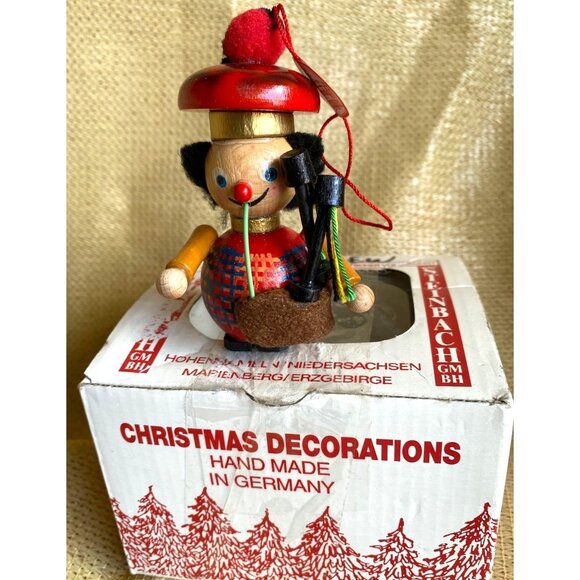 Vintage Steinbach German Christmas Ornament With Box - Scottish Bagpipe Player - Picture 1 of 6